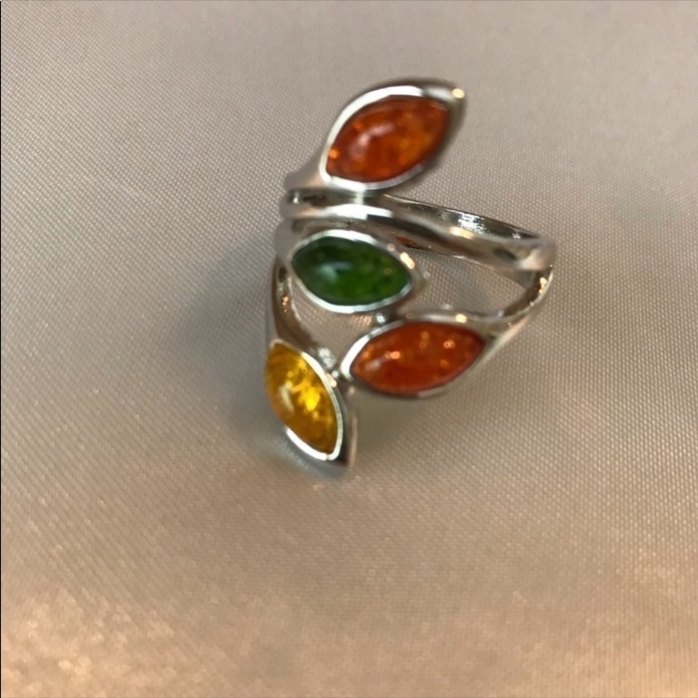 Amber 🍂 silver ring - Picture 3 of 8